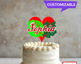 Custom Glitter Name Cake Topper: Personalized Party Decor