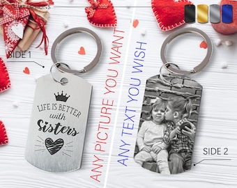 Custom Photo Engraved Keychain: Personalized Stainless Steel Memorial Gift