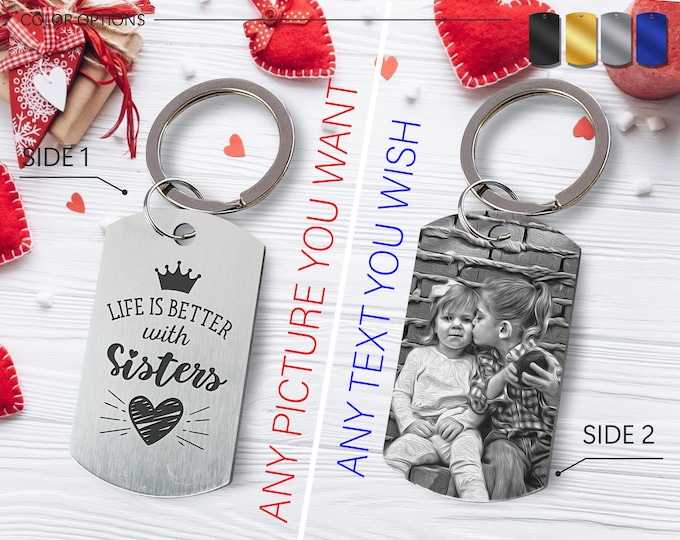 Custom Photo Engraved Keychain: Personalized Stainless Steel Memorial Gift