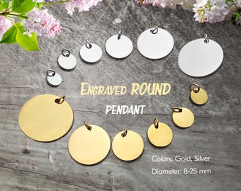 Custom Engraved Round Pendant: Personalized Stainless Steel Gift
