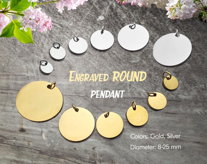 Custom Engraved Round Pendant: Personalized Stainless Steel Gift