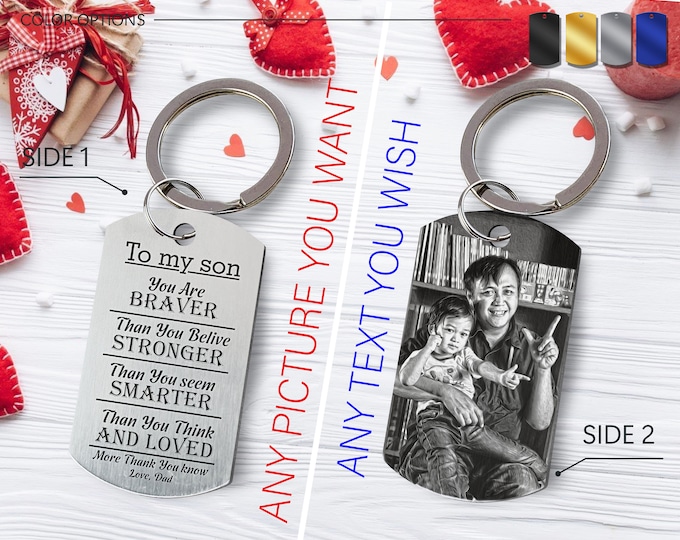 Custom Photo Engraved Keychain: Personalized Memorial Gift