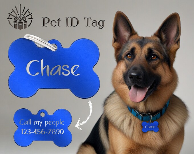 Engraved Pet ID Tag: Personalized Anodized Aluminum Dog Tag
