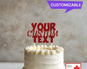 Custom Glitter Name Cake Topper: Personalized Party Decor