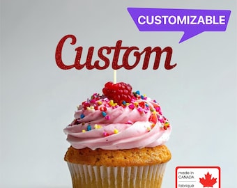 Personalized Glitter Cupcake Topper: Custom Name Cake Decoration