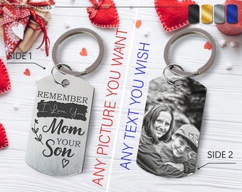 Engraved Photo Keychain • Personalized Mother's Day Gift
