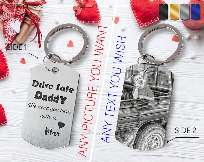 Custom Photo Engraved Keychain: Personalized Memorial Gift