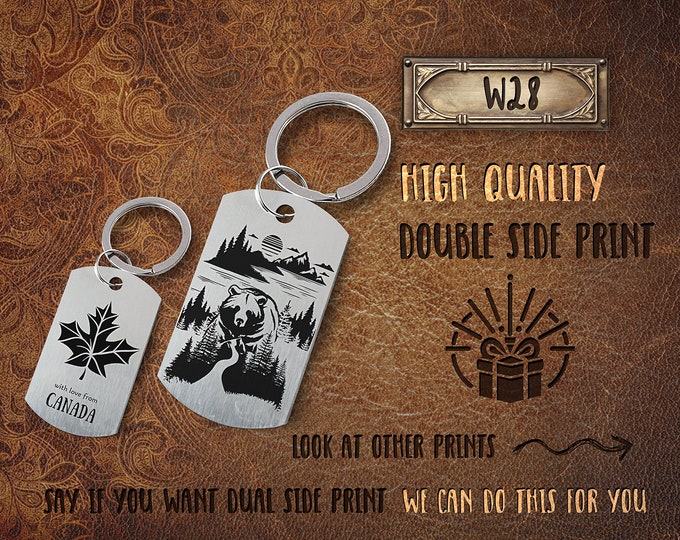 Engraved keychain •  Canadian souvenir • for Him • for Her • Victoria Day • Memorial gift • Сustom keychain • Picture engrave • Moose
