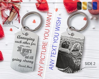 Custom Photo Engraved Keychain: Personalized Memorial Gift