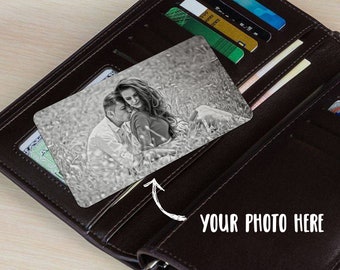 Etched Wallet Insert • Metal Wallet Card • Gift for Husband or Boyfriend • Personalized Gift for Him • Anniversary Gift • Photo Engrave