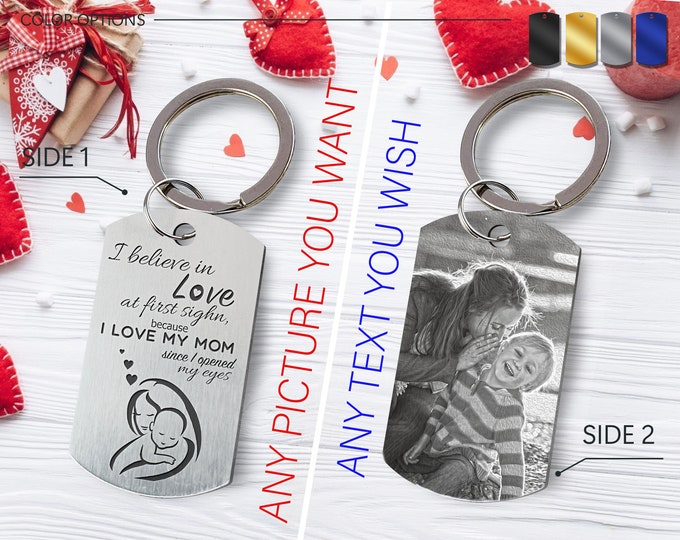 Custom Photo Keychain: Personalized Stainless Steel Picture Gift