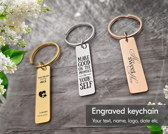 Personalized Engraved Keychain • Stainless Steel, Custom Photo