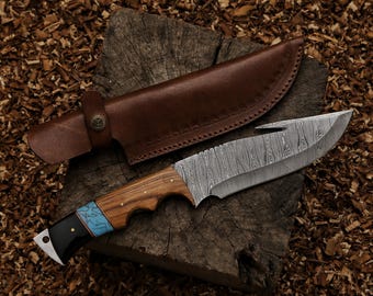 Personalized Handmade Damascus Fillet Knife – Custom Engraved 13” Fishing Knives, Christmas Gift for Men, Boys, Dad, Husband & Gifts for Him