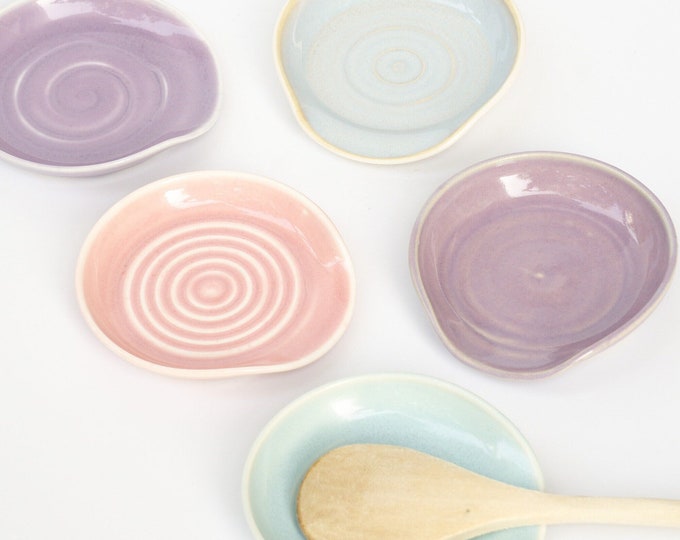 Handmade Ceramic Porcelain Spoonrest | Multicolor Spoon Rest | Kitchen Accessories | Ceramic Spoon Holder