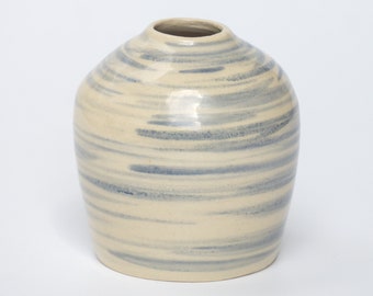 Handmade Small Ceramic Bud Vase | Blue Bud Vase | Small Floral Pottery Vase | Cool Vase
