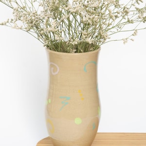 Handmade Ceramic Colorful Vase | Hand-painted Vase | Colorful Flower Vase | Aesthetic Vase | Funky Retro Design | Modern Flower Vase