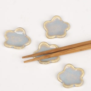 Handmade Ceramic Flower Chopstick Holder - Set of 2 | Chopsticks Rest | Paintbrush Rest | Pen Holder | Ceramic Brush Holder