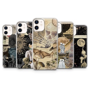 Goth Aesthetic Phone Case Gothic Collage Cover for iPhone 15 14, 13 12 11 Pro, XR, Samsung A13, S22, S21 FE, A40, A72, A52, Pixel 6a, 7