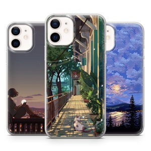 LoFi Aesthetic Phone Case Pixel Art Cover for iPhone 15 14, 13 12 11 Pro, XR, Samsung A13, S22, S21 FE, A40, A72, A52, Pixel 6a, 7