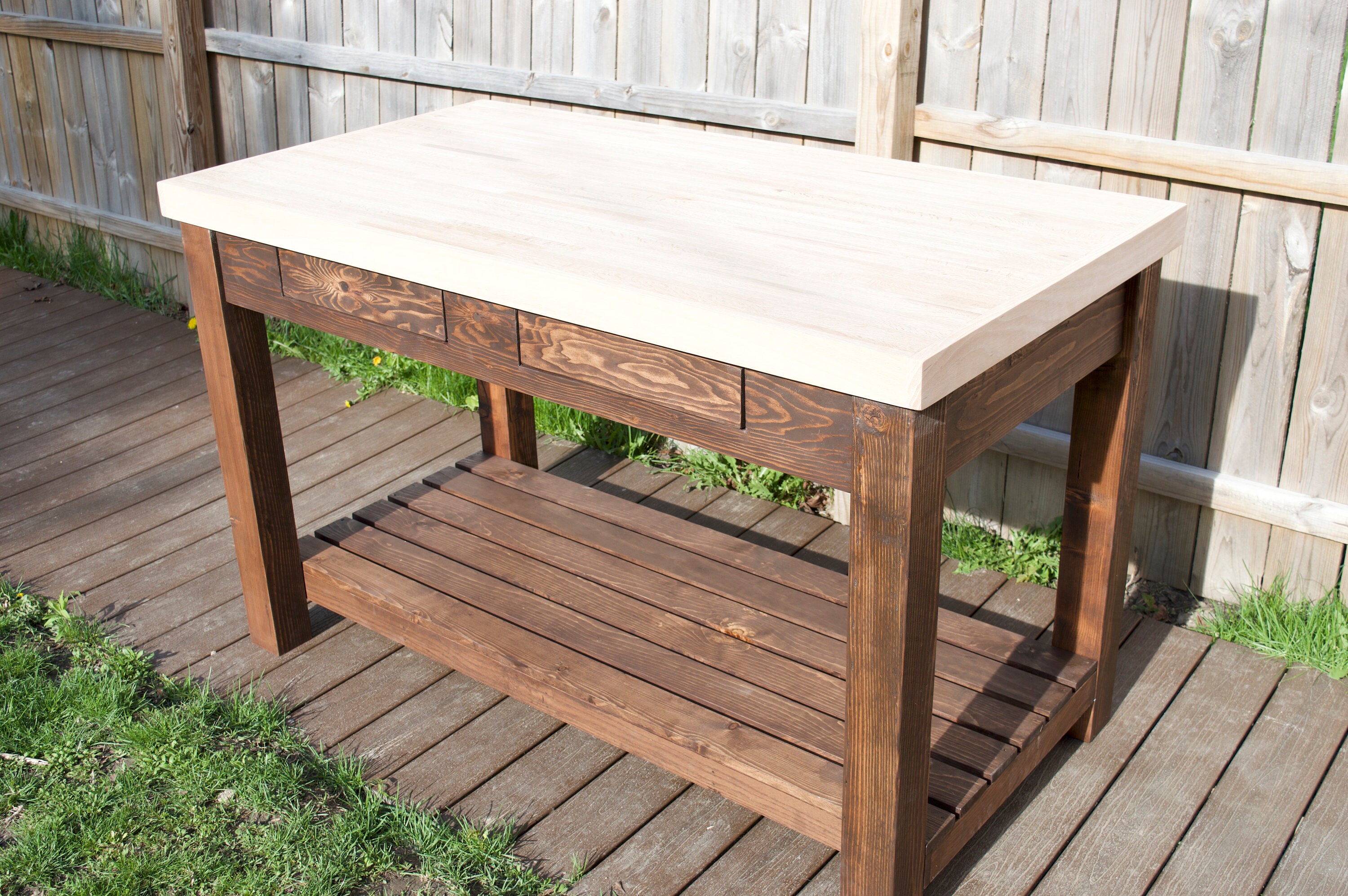 Butcher Top Kitchen Island Red Oak Etsy