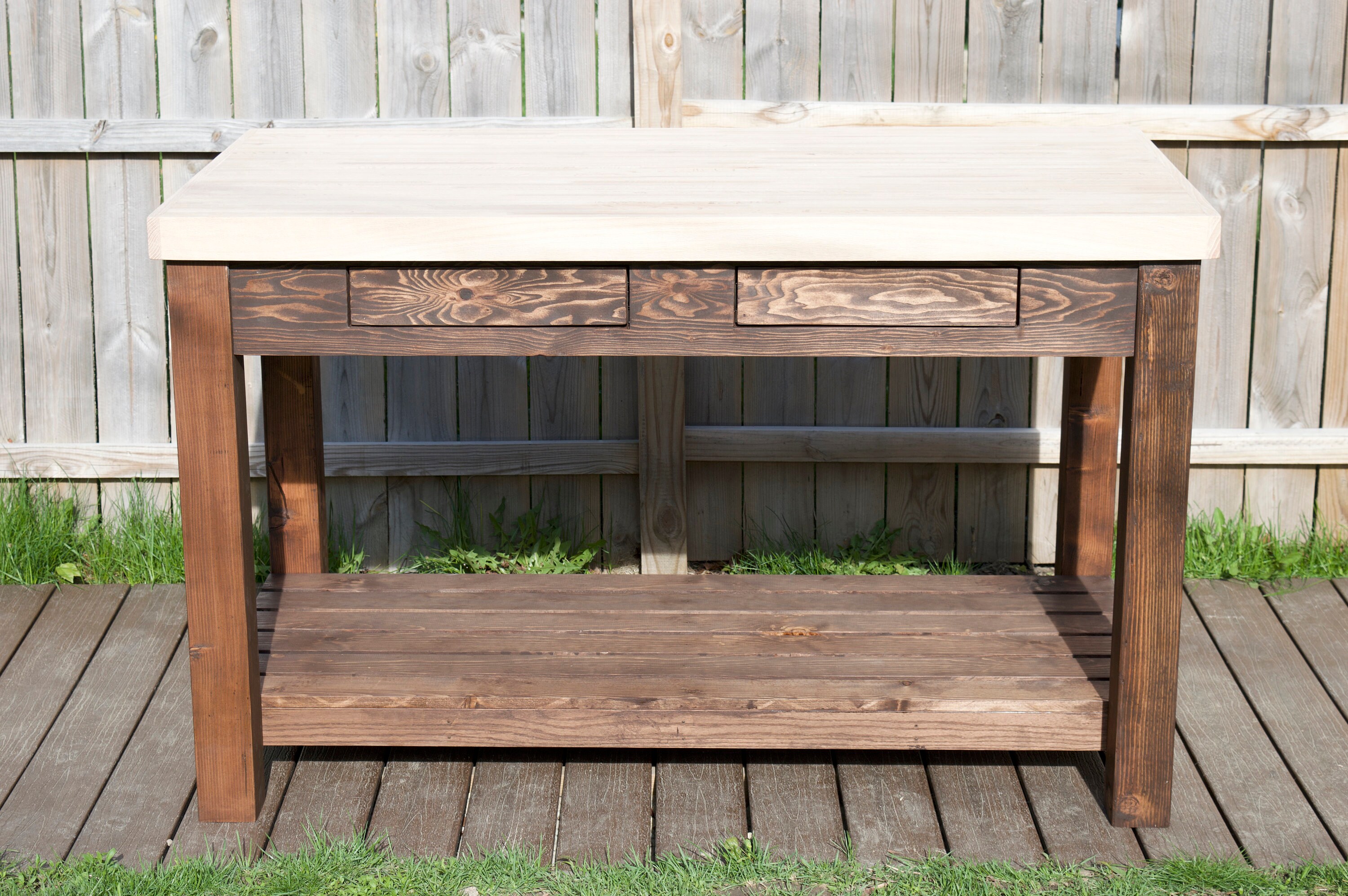 Butcher Top Kitchen Island Red Oak Etsy