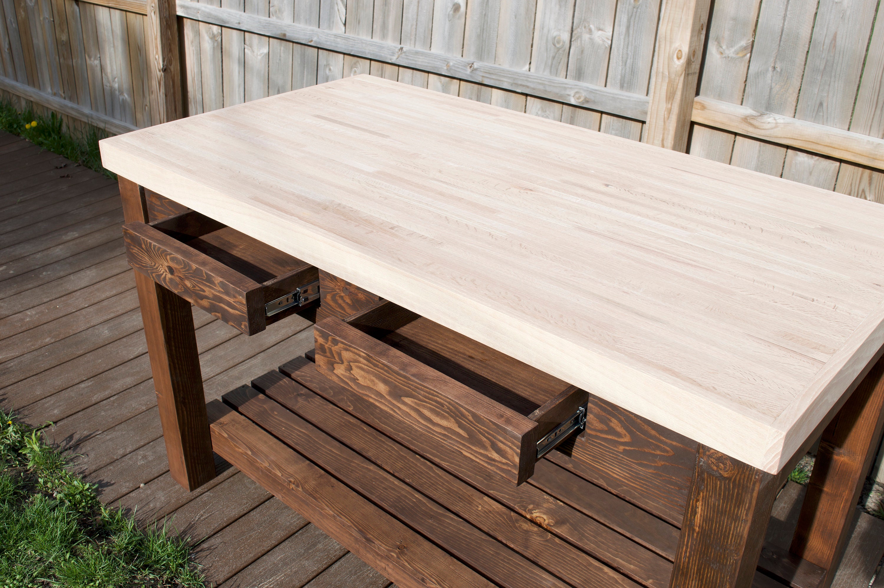 Butcher Top Kitchen Island Red Oak Etsy