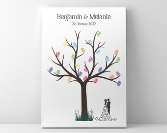 Gästebuch Fingerabdruck Hochzeit - Baum