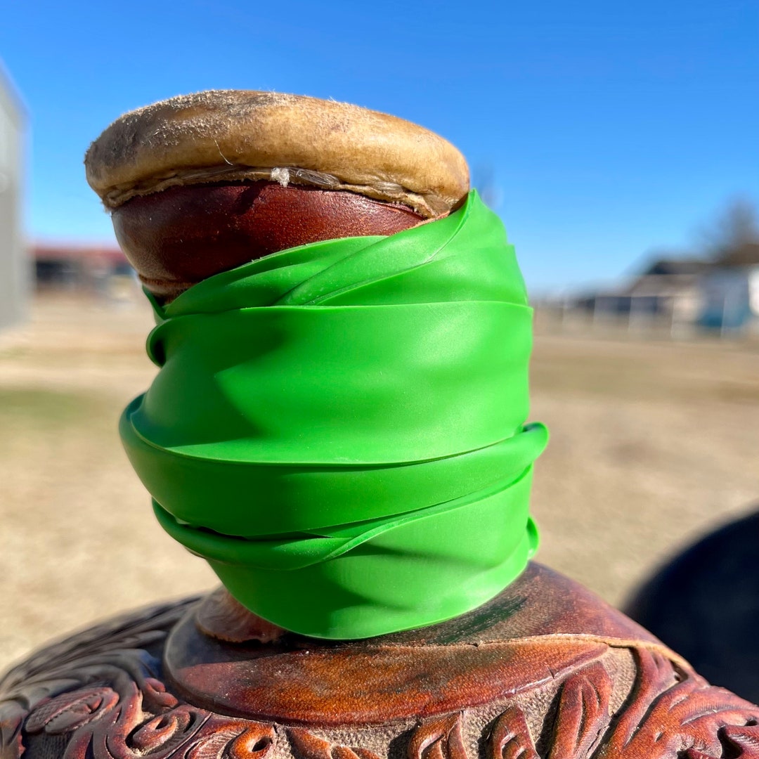 Gen 1 Haute Rubber GREEN Multi Purpose Dally Wrap, Roping Saddle Horn