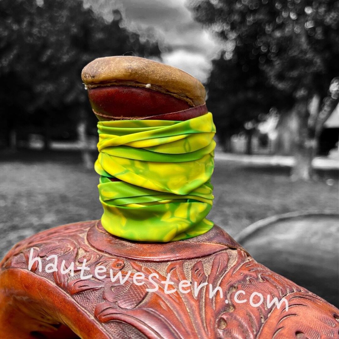 Haute Rubber Yellow and Green Multi Purpose Dally Wrap, Roping Saddle