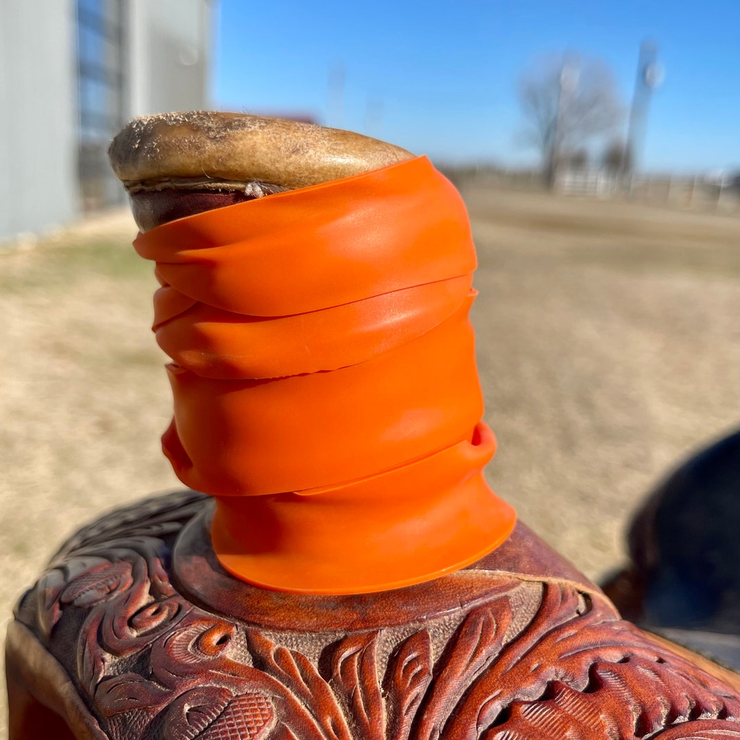 Haute Rubber Orange Multi Purpose Dally Wrap, Roping Saddle Horn Rubber