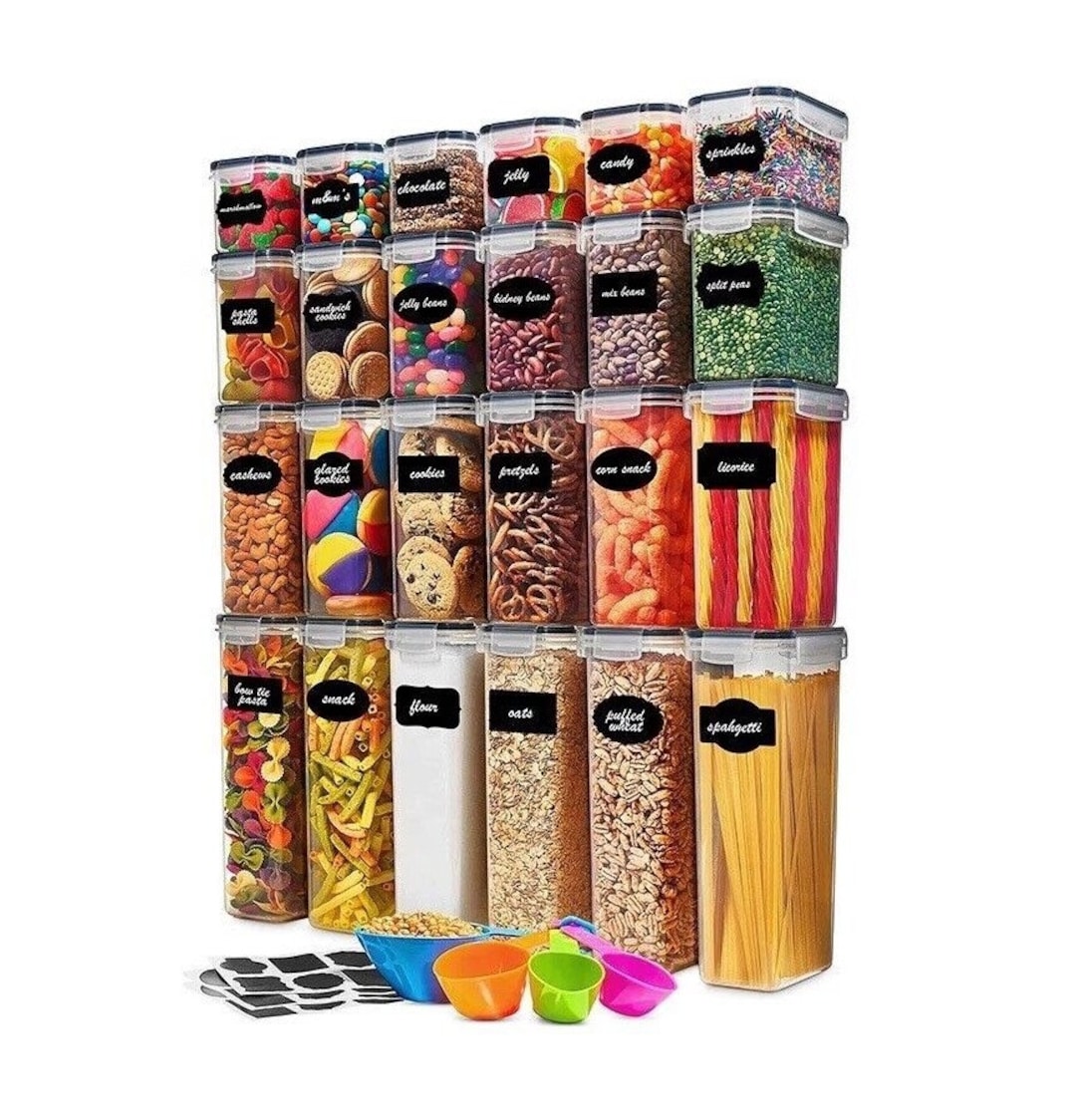 24 Stackable Airtight Food Containers With Lid Storage Etsy