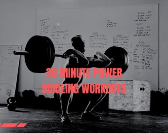 Online fitness,  30-Minute Power Workouts, Varied Training Splits, Fitness Plan, gym guide, weight training, digital download, PDF