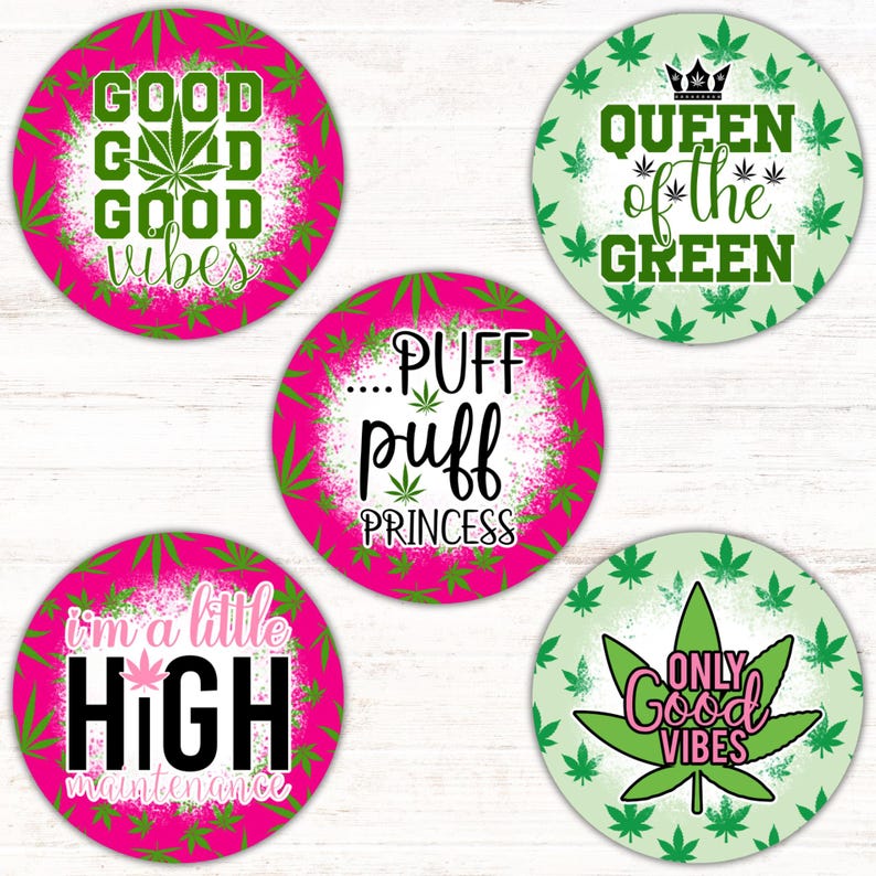 Marihuana auto Coaster PNG bundel wiet bekerhouder sublimatie ontwerpen Stoner meisje sleutelhanger PNG cannabis DIY Coaster digitaal bestand downloads afbeelding 6