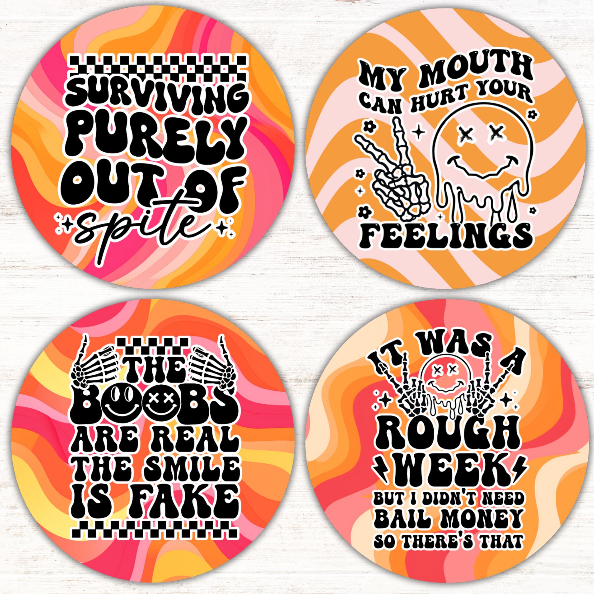 Humor Round Graphics Funny Inappropriate Car Coaster PNG Bundle, Dirty Adult Humor Round ...