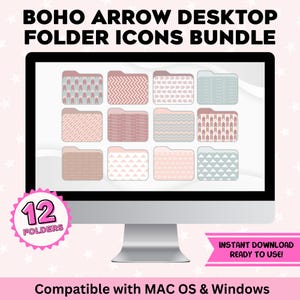 Boho Desktop Folder Icons Bundle for Mac OS & Windows Cute Floral Aesthetic Icon for Desktop Organizer PNG/ICO Instant Digital File Download