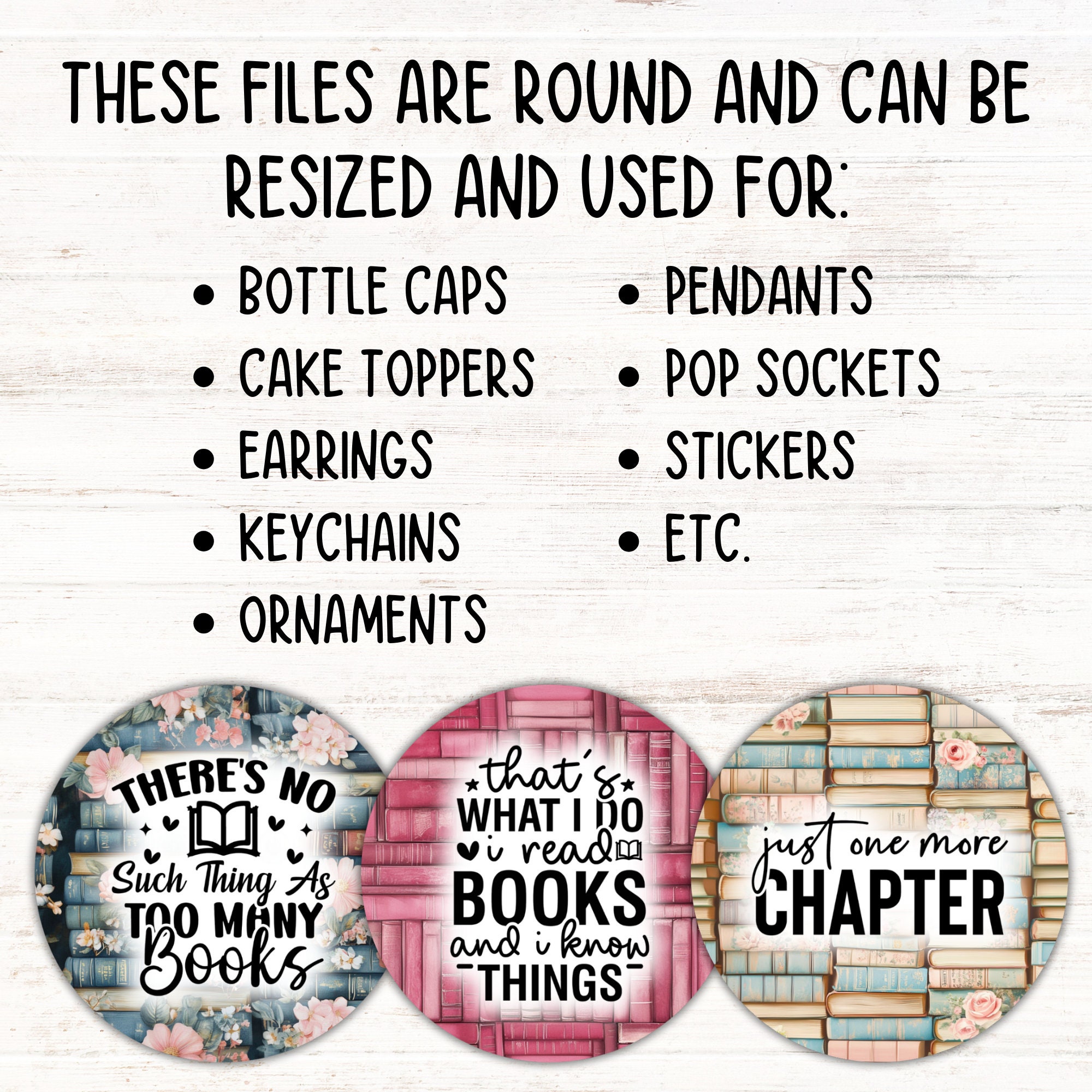 Book Lover Car Coaster PNG Bundle, Reading Round Sublimation Designs ...