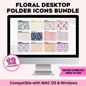 Floral Desktop Folder Icons Bundle for Mac OS & Windows Cute Aesthetic Icons for Desktop Organizer PNG/ICO Instant Digital File Download