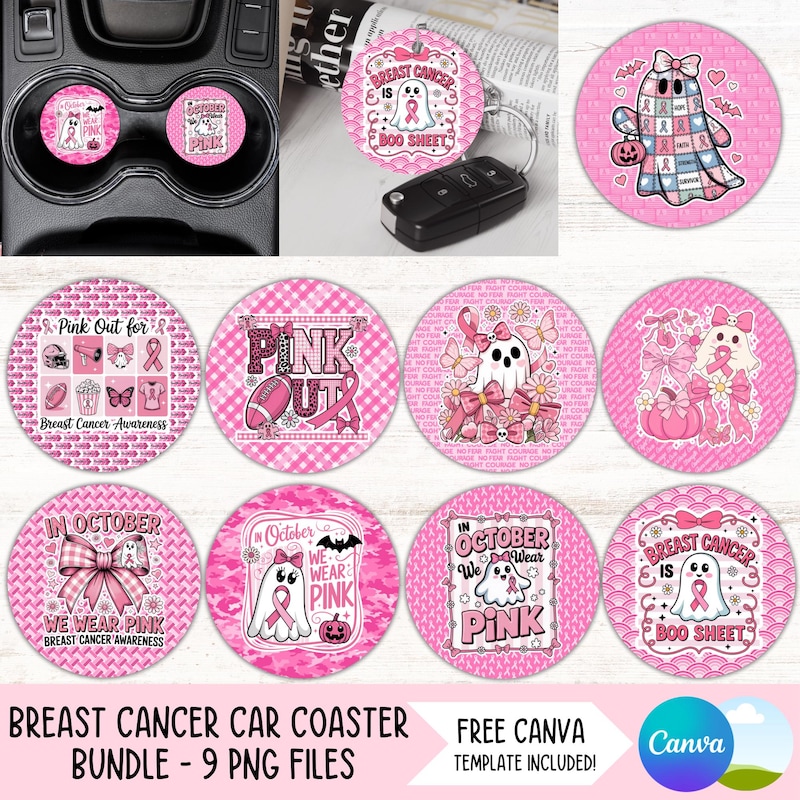 Breast Cancer Coaster - Etsy UK