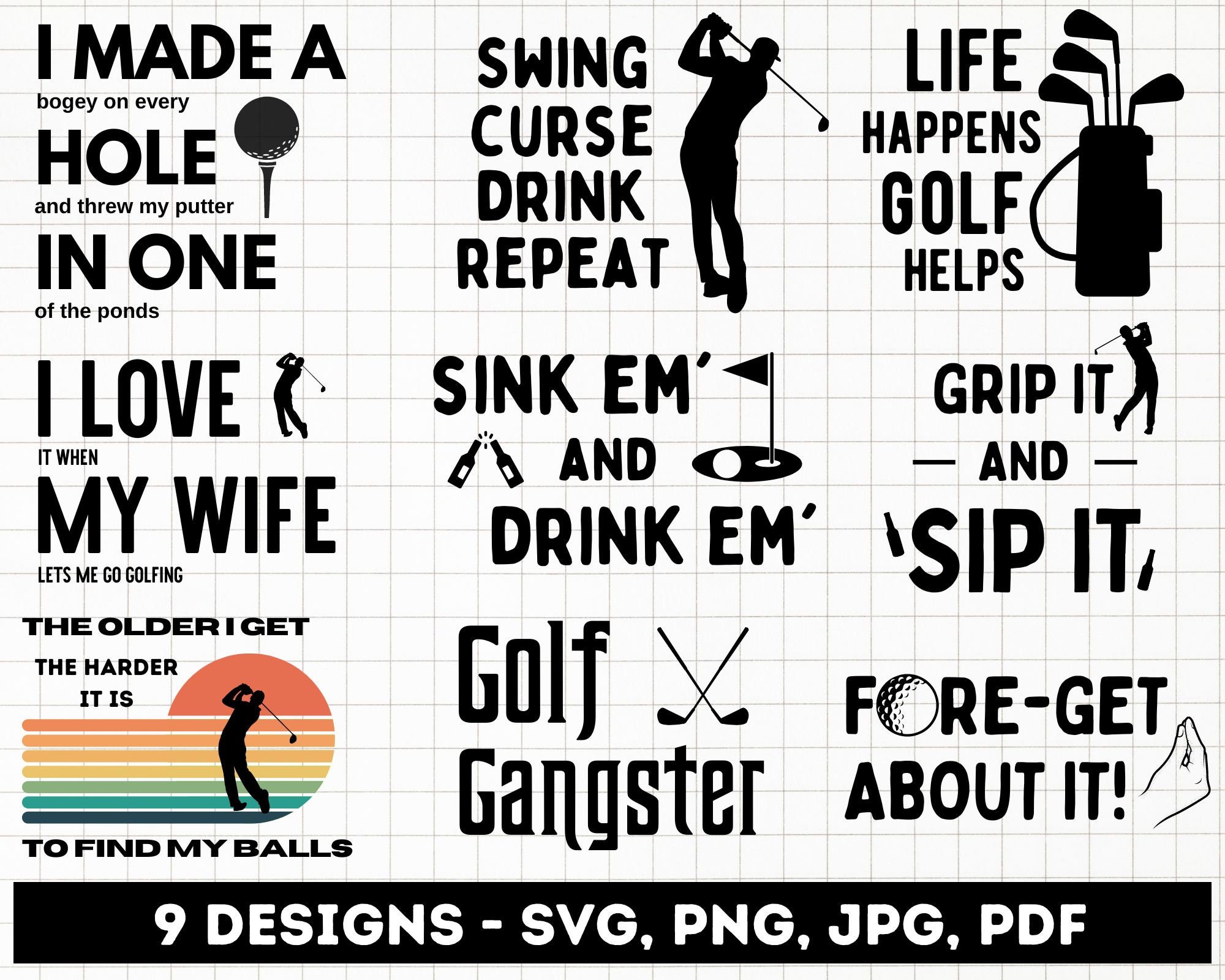 Golf Svg Bundle Funny Golf Svg File Golf PNG File Gift for Etsy Australia