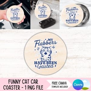 Funny cat PNG dessous de verre voiture chat maman porte-gobelet Sublimation chat sarcastique maman rond porte-clés PNG voiture rétro vintage Air Freshie PNG