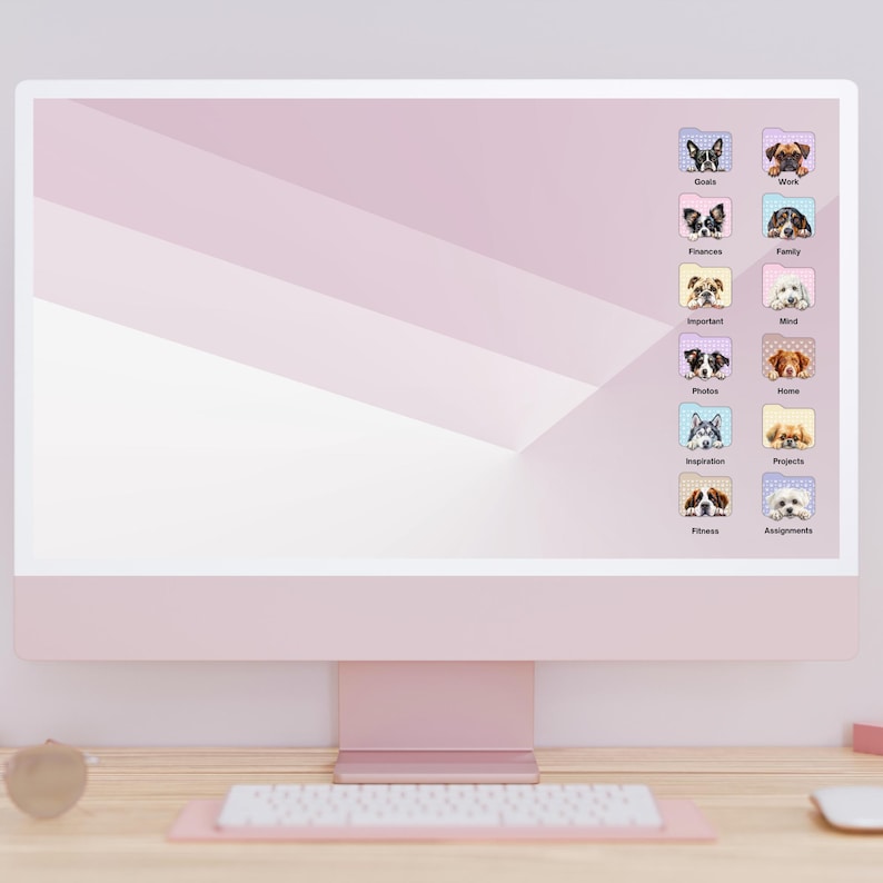 Peeking Dogs Cute Desktop Icon Folders Bundle for Mac OS and Windows PC ...