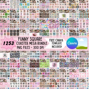Funny Sarcastic Coaster PNG Mega Bundle, Square Sublimation Designs, Adult Humor Keychain Designs, Drink Coasters (Digital Files Download)