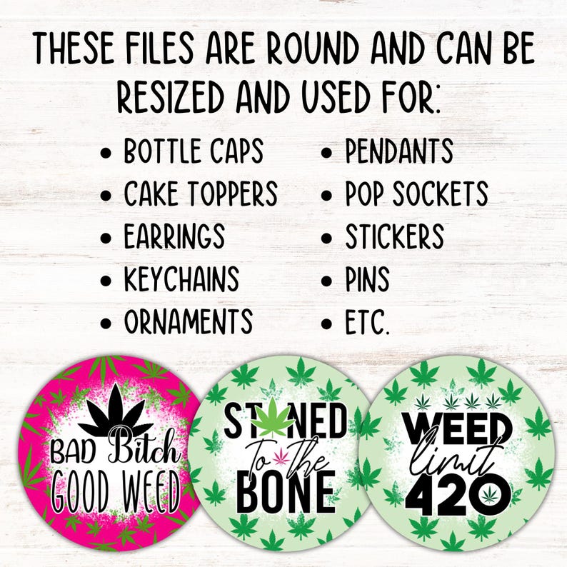 Marihuana auto Coaster PNG bundel wiet bekerhouder sublimatie ontwerpen Stoner meisje sleutelhanger PNG cannabis DIY Coaster digitaal bestand downloads afbeelding 5