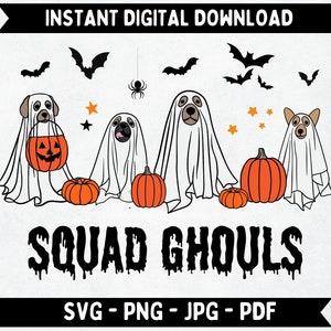 Ghost Dog Halloween Svg-bestand, Halloween hond Png, Spooky Season Svg, Pumpkin Dog Svg, Love Dog Svg, Funny Halloween, Instant Digitale Download