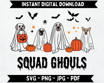 Ghost Dog Halloween Svg File, Halloween Dog Png, Spooky Season Svg, Pumpkin Dog Svg, Love Dog Svg, Funny Halloween, Instant Digital Download