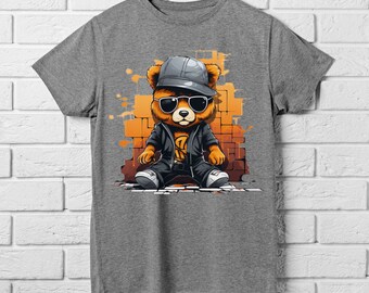 Teddy Bear Png, Colorful Urban Design Streetwear Png for Sublimation, Urban Style Neon Design Graffiti Png for Tshirt, Digital Download