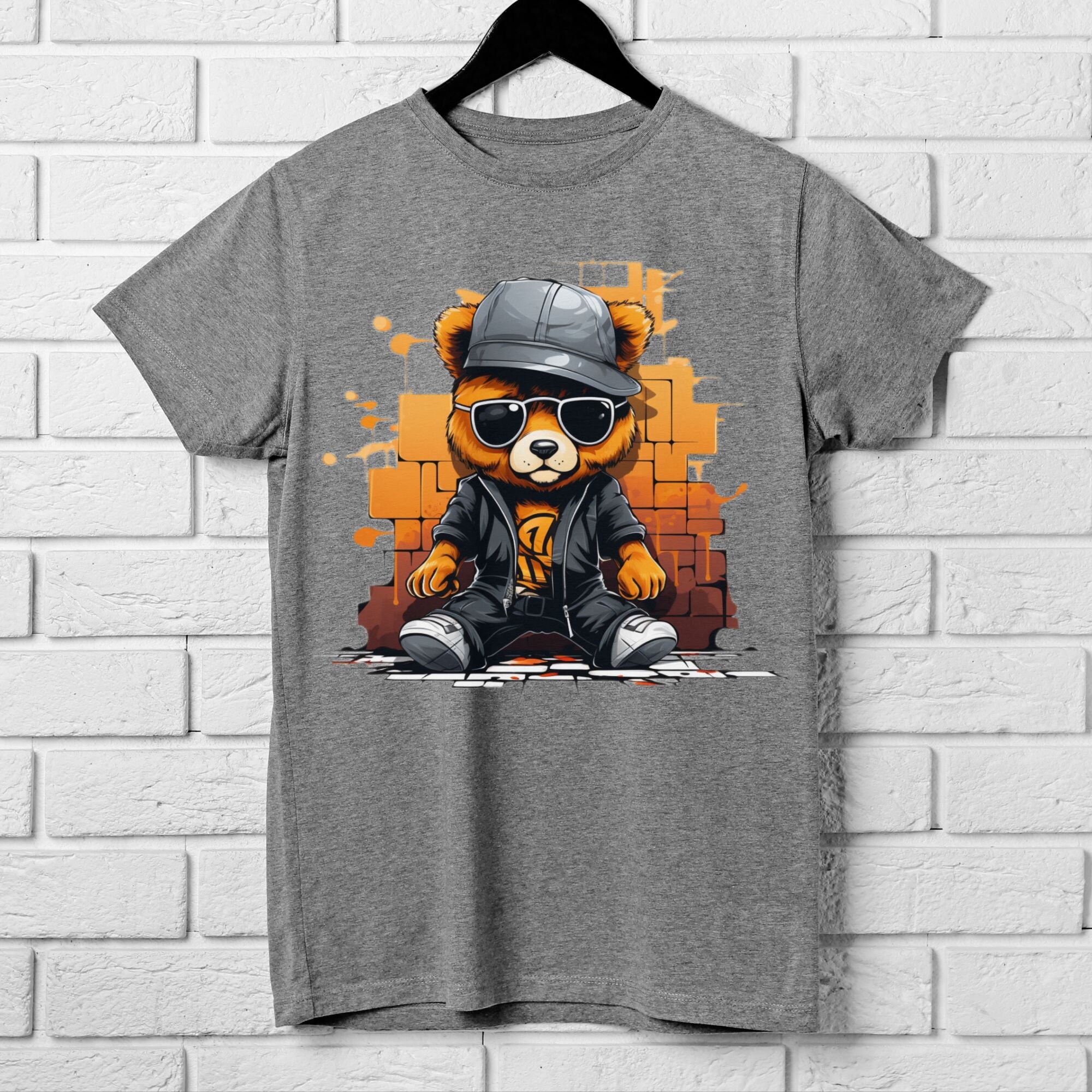 Teddy Bear Png for Shirt, Colorful Urban Design Streetwear Png for ...