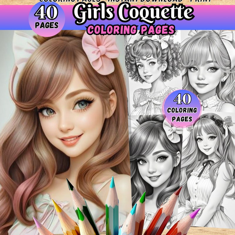 Coquette Coloring Etsy