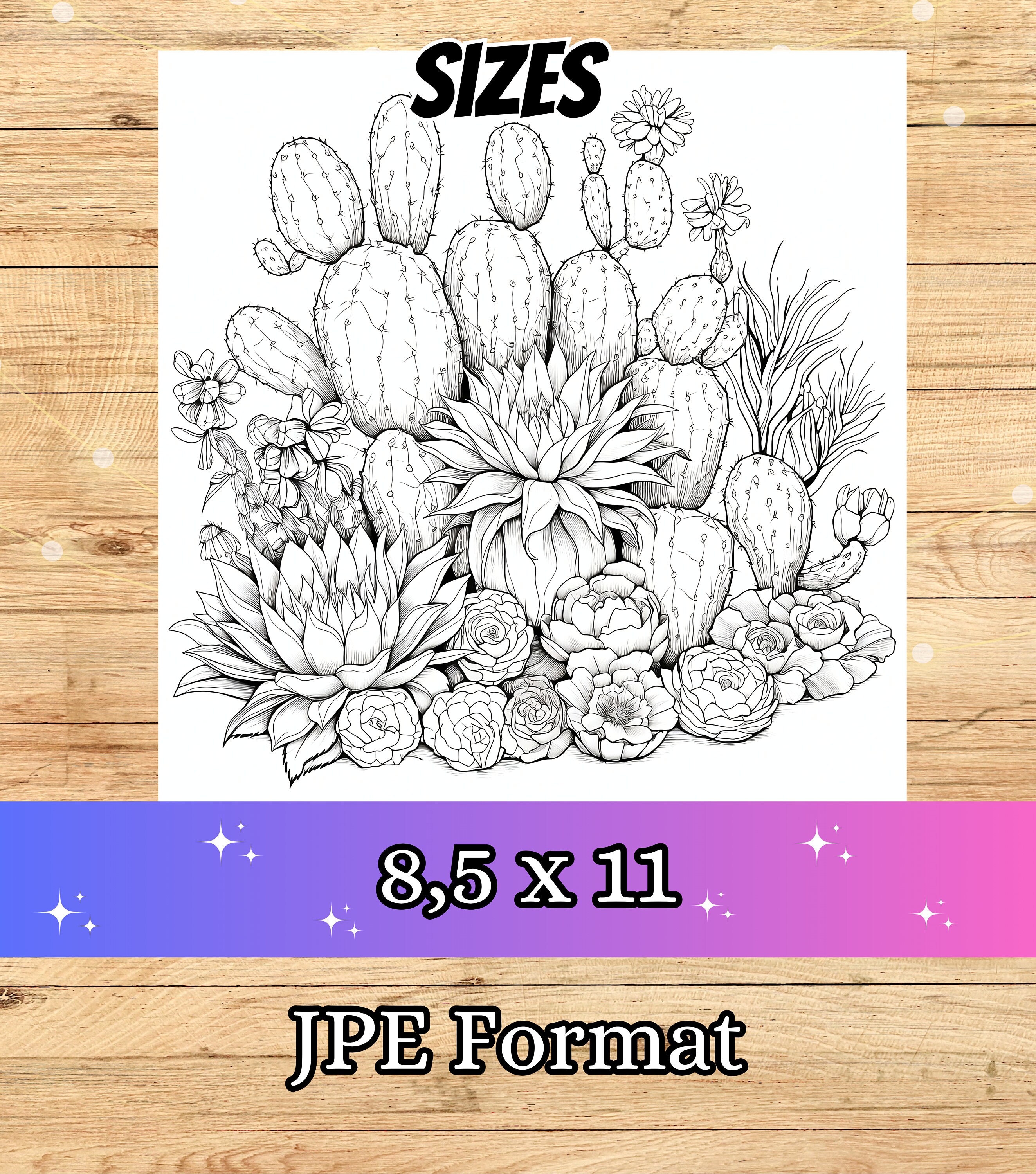 Cactus and Succulent Coloring Pages, Botanical Coloring Pages, Plant ...