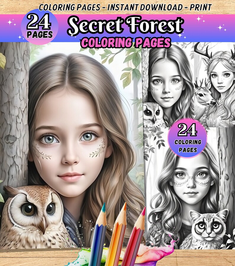 Secret Forest Coloring Pages, Coloring Book, Fantasy Coloring Pages ...